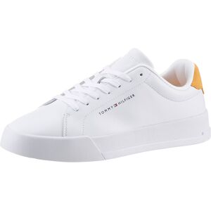 Tommy Hilfiger Sneaker »TH COURT LEATHER«, mit seitlichem Logoschriftzug,... weiss-orange Größe 44