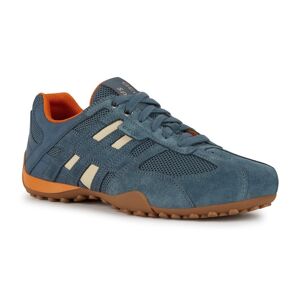 Geox Sneaker »UOMO SNAKE A«, mit stylischem Muster, Freizeitschuh, Halbschuh,... blau-taupe Größe 41