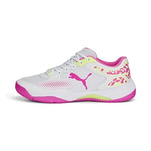 Puma Unisex Adults' Sport Shoes SOLARCOURT RCT Tennis Shoes,  WHITE-RAVISH-FAST YELLOW, 41