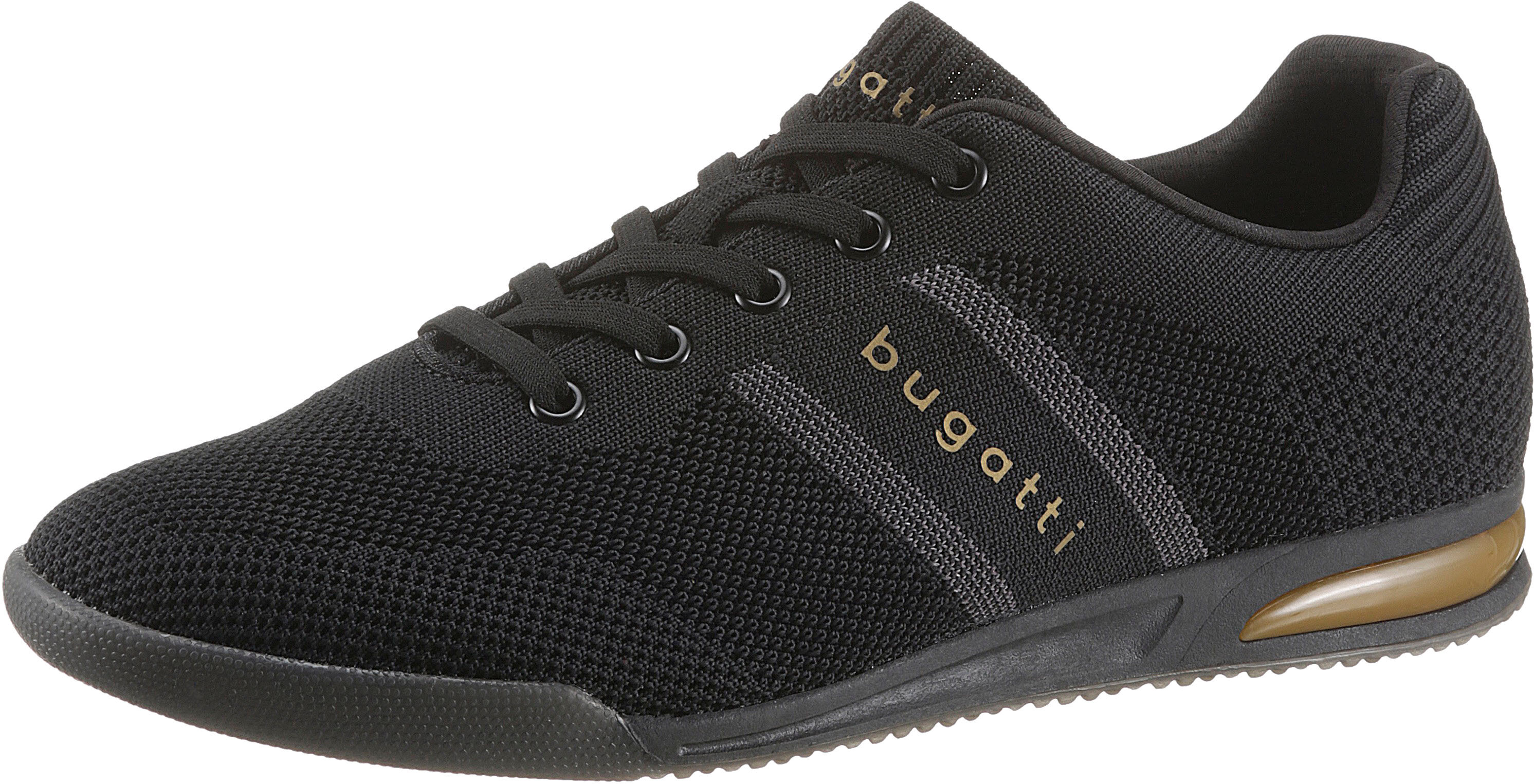 Bugatti Slip-On Sneaker »TREVOR«, mit elastischer Zierschnürung schwarz  40 41 42 43 44 45 46