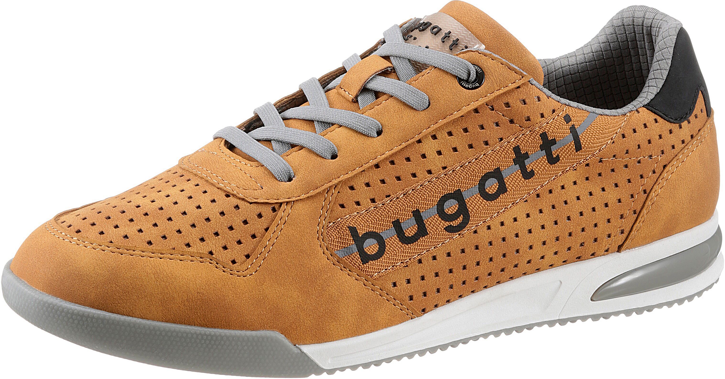 Bugatti Sneaker »TREVOR«, mit angedeutetem Lochmuster gelb  40 41 42 43 44 45 46