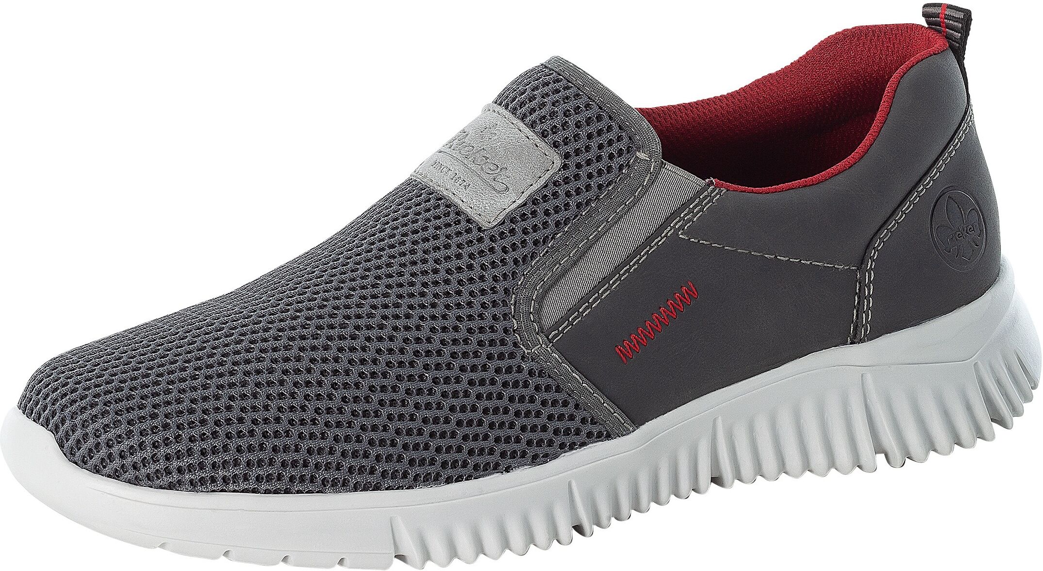 Rieker Slip-On Sneaker, mit Stretcheinsätze grau  40 41 42 43 44 45 46