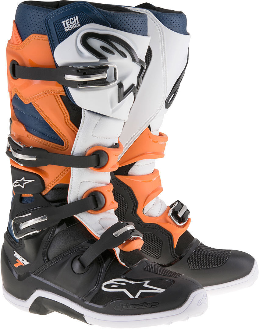 Alpinestars Tech 7 Motocross Stiefel 52 Schwarz Blau Orange