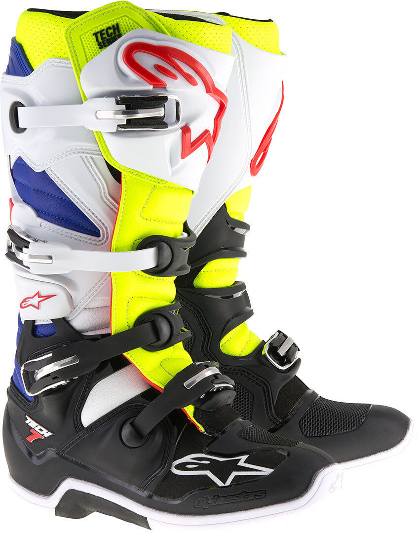 Alpinestars Tech 7 Motocross Stiefel 51 Schwarz Weiss Blau