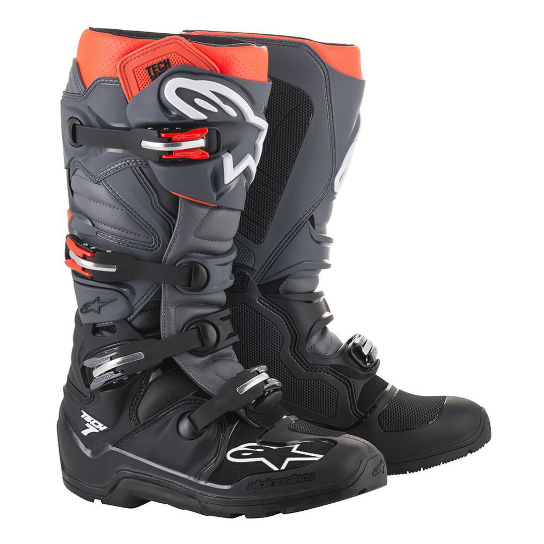 Alpinestars Tech 7 Enduro Motorradstiefel 45 46 Schwarz Rot