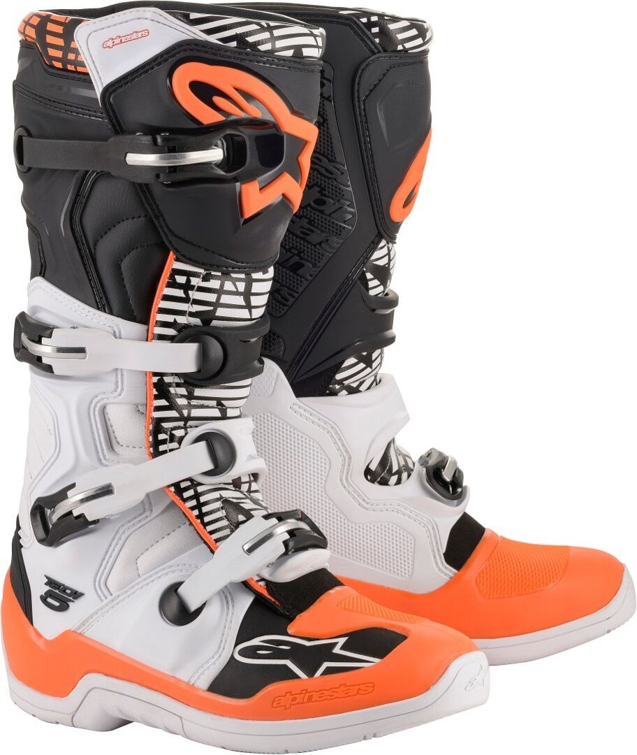 Alpinestars Tech 5 Motocross Stiefel 44 45 Weiss Orange