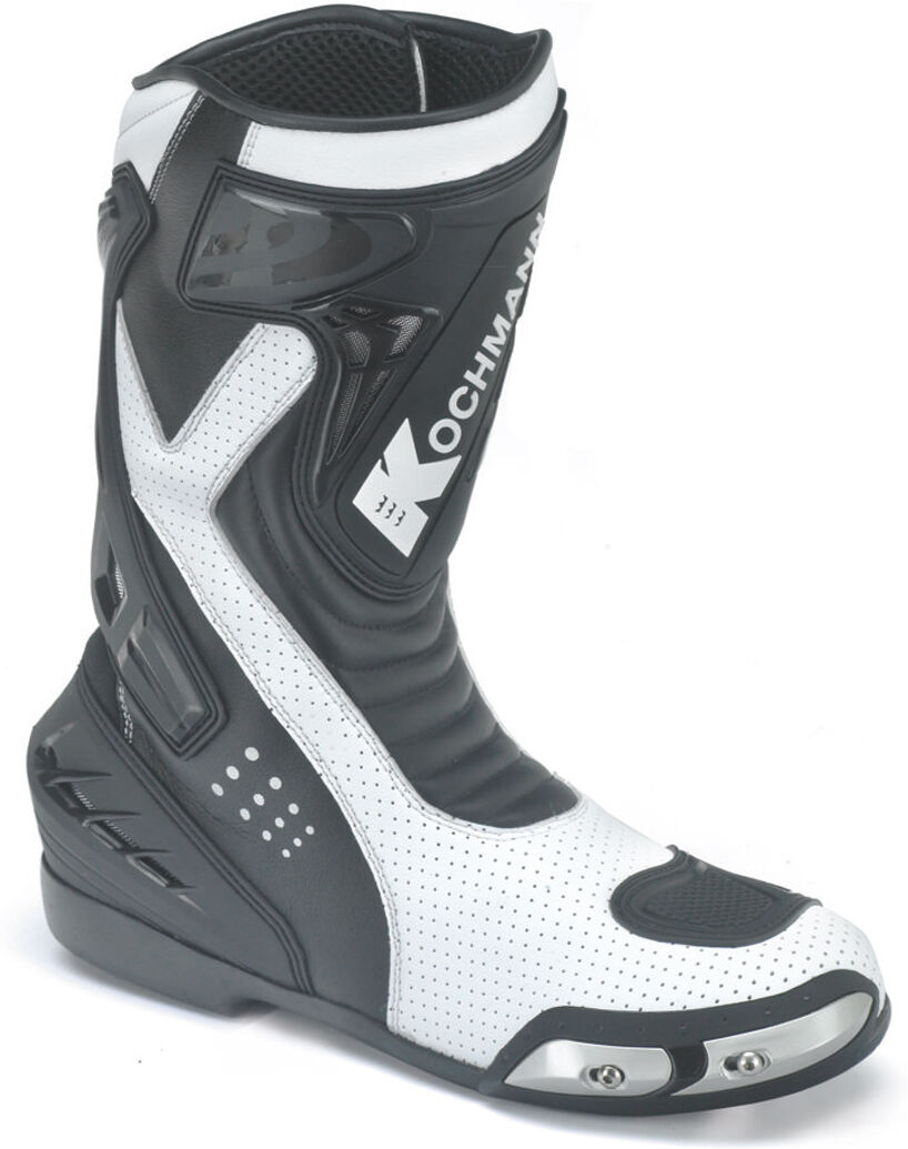 Kochmann Aragon Motorradstiefel 45 Schwarz Weiss