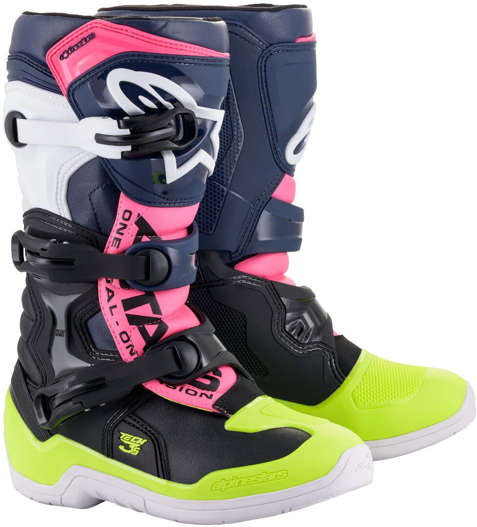 Alpinestars Tech 3S Jugend Motocross Stiefel 40 41 Schwarz Blau Gelb