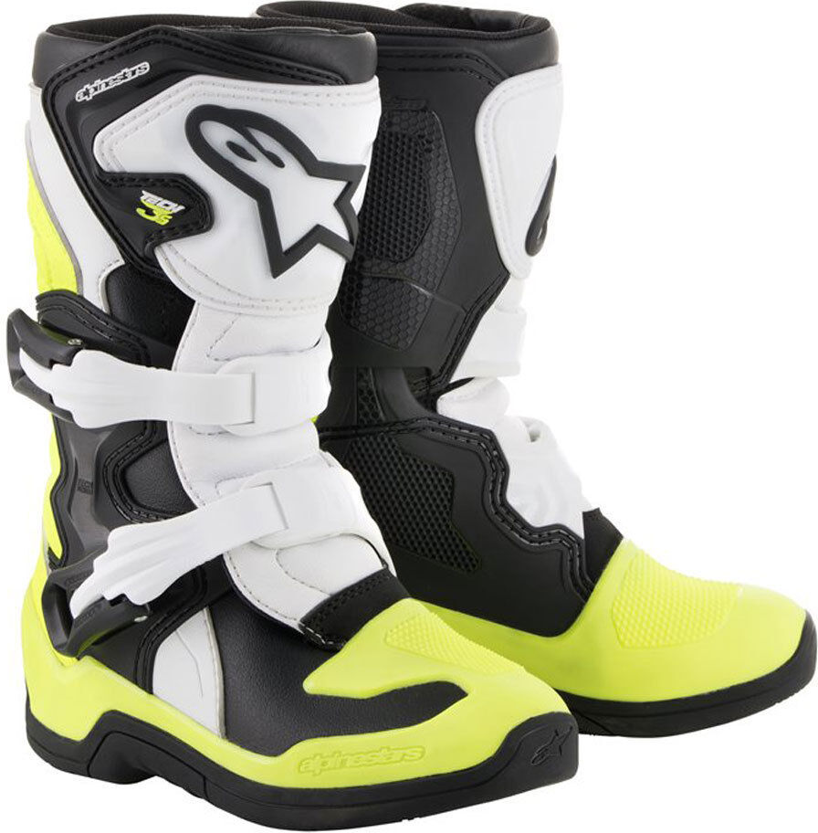 Alpinestars Tech 3S Kinder Motocross Stiefel 28 Schwarz Weiss Gelb