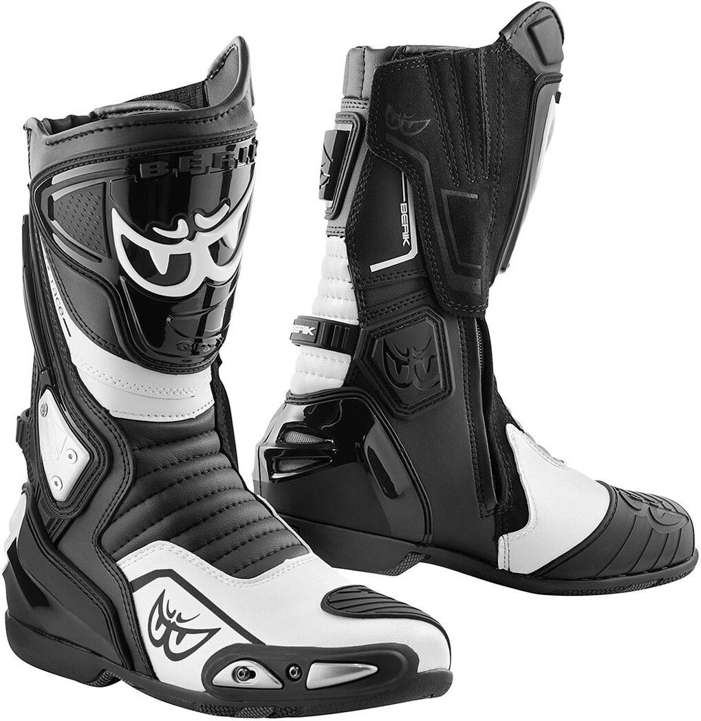 Berik Donington Motorradstiefel 44 Schwarz Weiss