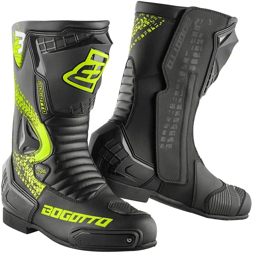 Bogotto Losail Evo Motorradstiefel 48 Schwarz Gelb