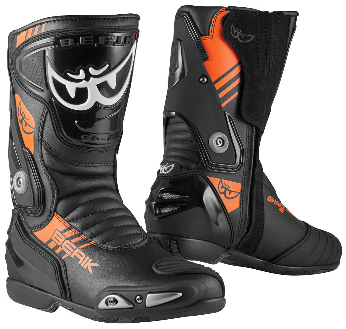 Berik Shaft 3.0 Motorradstiefel 43 Schwarz Orange