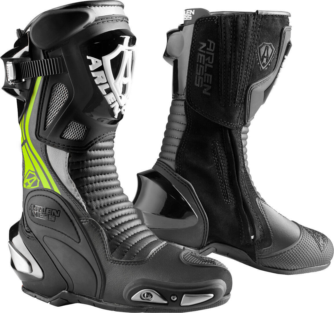 Arlen Ness Pro Shift 2 Motorradstiefel 39 Schwarz Gelb