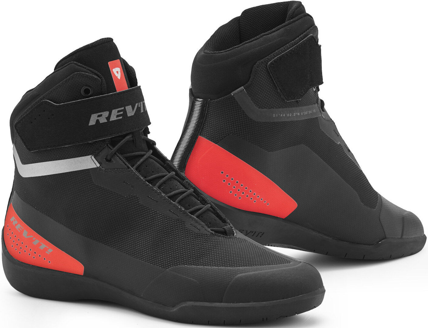 Revit Mission Motorradschuhe 45 Schwarz Rot