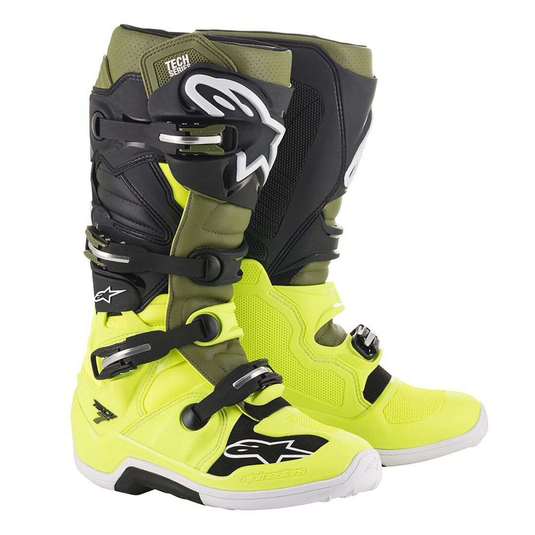 Alpinestars Tech 7 Motocross Boots Motokrosové boty 44 45 Zelená Hnědá