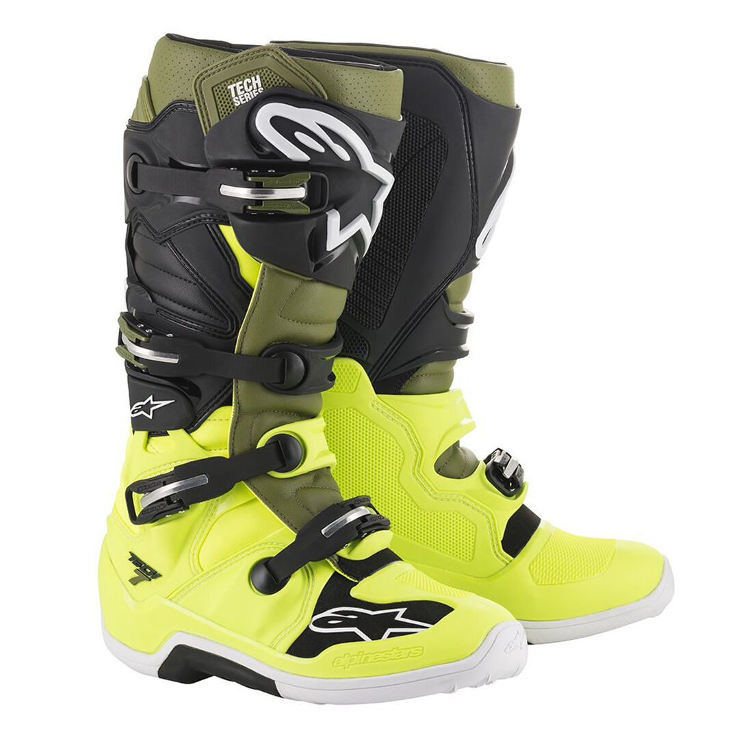 Alpinestars Tech 7 Motocross Boots Motokrosové boty 42 Zelená Hnědá