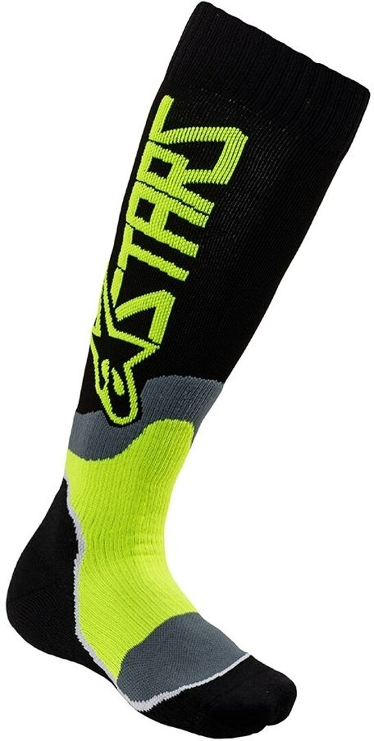 Alpinestars MX Plus-2 Motozkřížové ponožky pro mládež Jedna velikost Černá žlutá