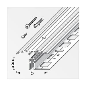 Weitere alfer Übergangs-Profil, 46 mm + Träger-Profil alfer®-fix 0.9 m, 9.5 x 46 mm