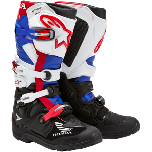 Crossstiefel Alpinestars Honda Tech 7 Enduro Drystar Schwarz-Weiß-Blau-Hellrot US 5 (EU 37)