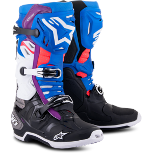 Crossstiefel Alpinestars Tech 10 Supervented Schwarz-Enamel Blau-Lila 42