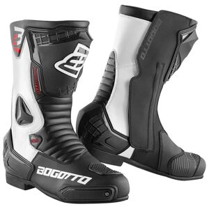 Bogotto Losail Motorradstiefel - Schwarz Weiss - 45 - unisex