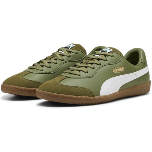 Fußballschuh PUMA "KING 21 IT Fußballschuhe Erwachsene" Gr. 44.5, grün (olive green white) Schuhe Fußballschuhe