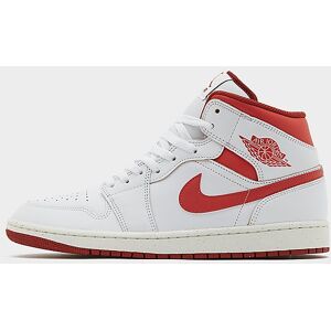 Jordan Air 1 Mid Herre, White/Dune Red/Sail/Lobster