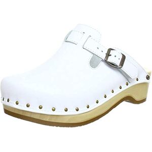 Berkemann Unisex Riemen-Toeffler Clogs, Weiß (weiß 100), 43 1/3 EU