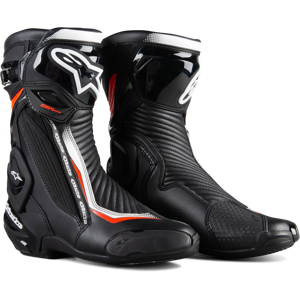 Alpinestars Botas de Moto  SMX Plus V2 Negro-Blanco-Rojo Fluo