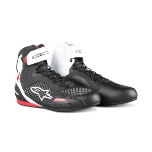 Alpinestars Zapatillas de Moto  Faster-3 Rideknit Negro-Blanco-Rojo