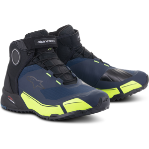 Alpinestars Zapatillas de Moto  CR-X Drystar Riding Negro-Azul Oscuro-Amarillo Fluo