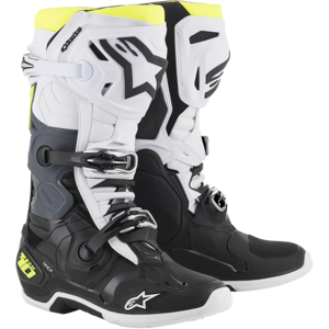 Botas Alpinestars Tech 10 Negro Blanco Amarillo Fluor  2010020-125