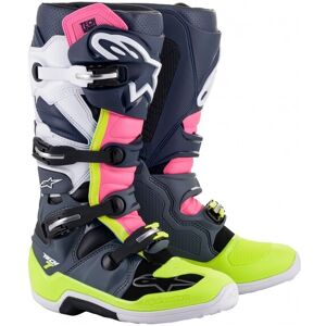 Botas Alpinestars Tech 7 Gris Azul Rosa  2012014-9076