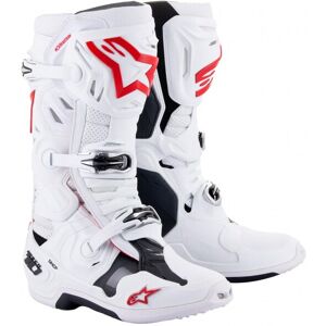 Botas Alpinestars Tech 10 Supervented Blanco Brillo Rojo  2010520-2230