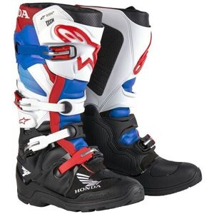 Botas Alpinestars Honda Tech 7 Enduro Drystar Negro Blanco Azul Brillo Rojo