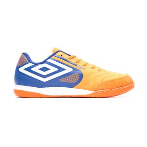 Umbro - Zapatilla de fútbol sala Umbro Club 5 Bump, Unisex, Vermillon Orange-White-Deep surf, 10,5 USA