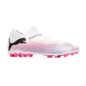 Puma - Bota de fútbol Future 7 Ultimate MG, Unisex, White-Black-Poison Pink, 8.5 UK