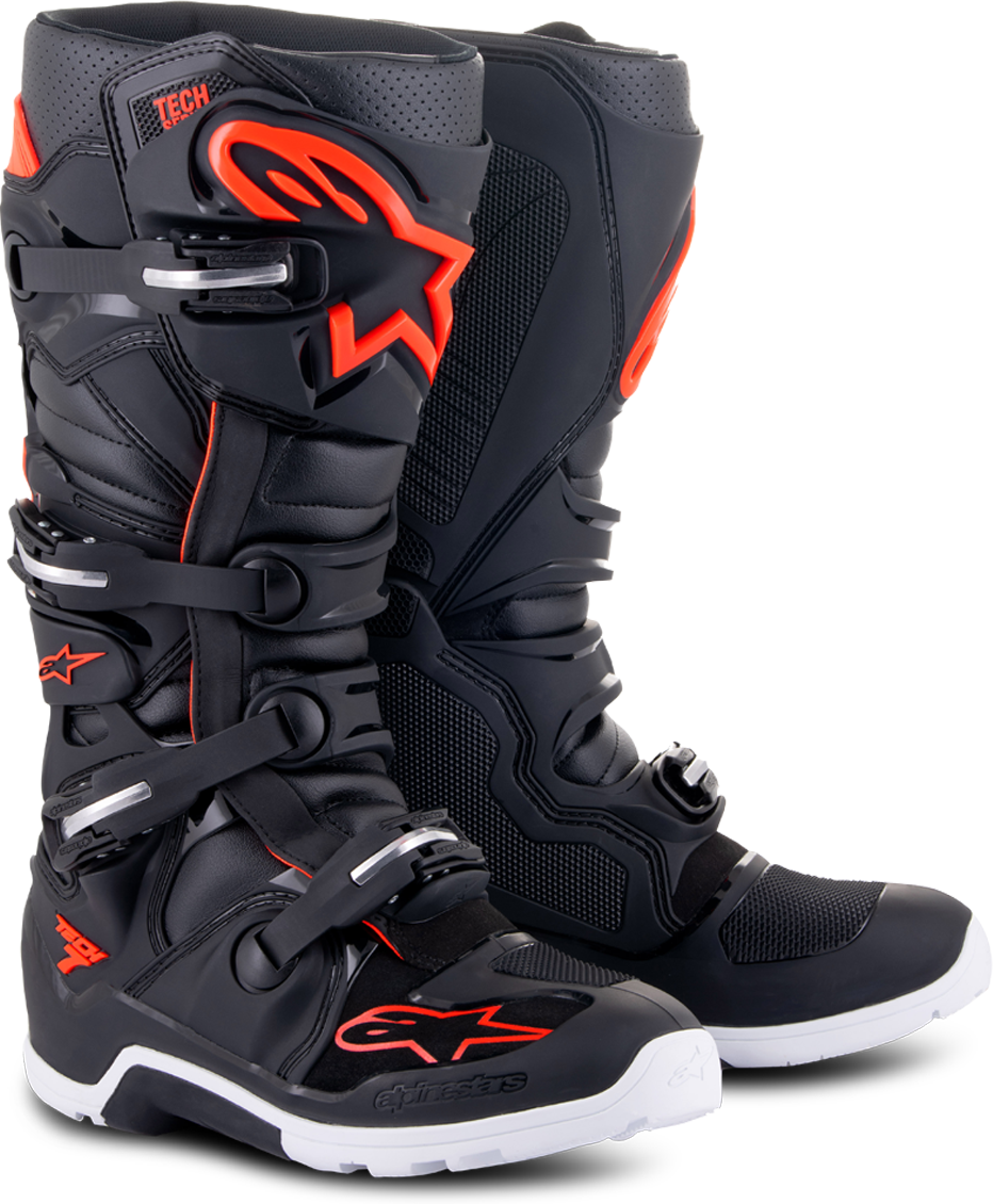 Alpinestars Botas de Enduro  Tech 7 Negro-Rojo Fluo