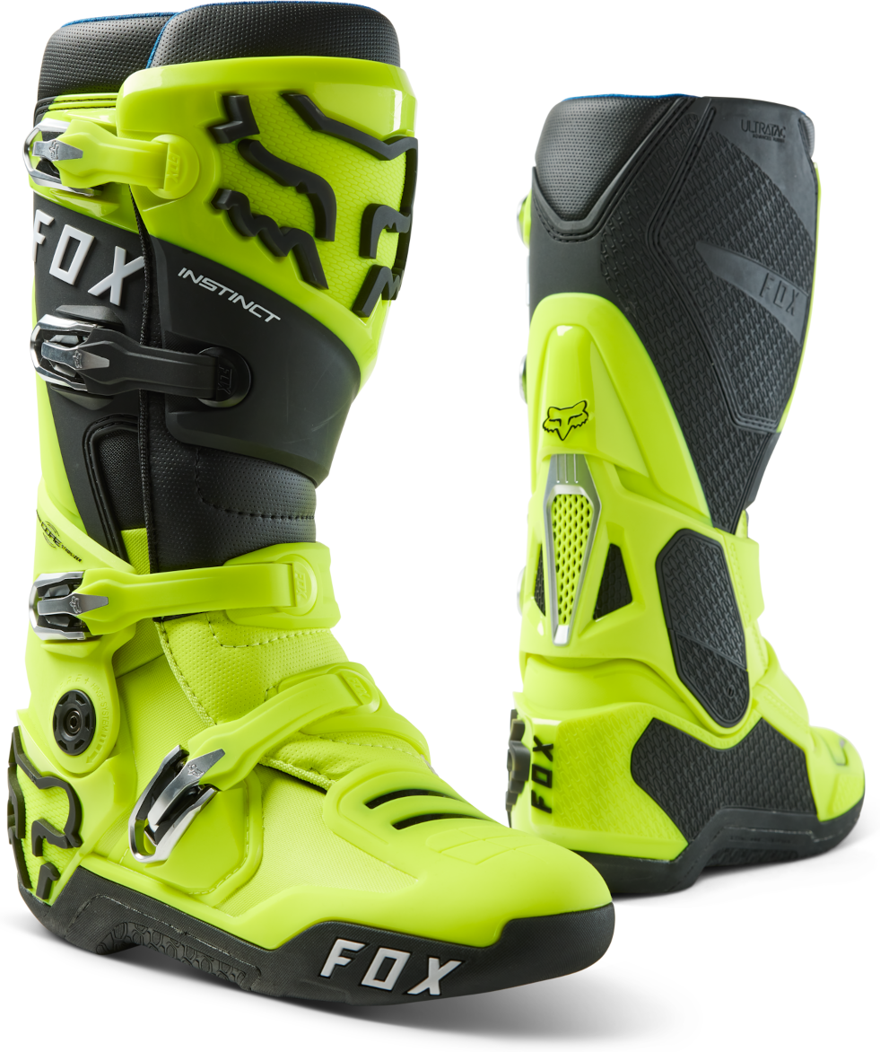 FOX Botas de Cross  INSTINCT Amarillo Fluo