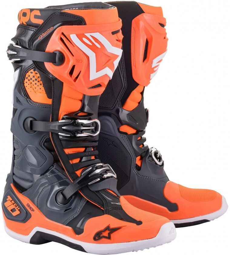 Botas Alpinestars Tech 10 Gris Naranja Fluor  2010020