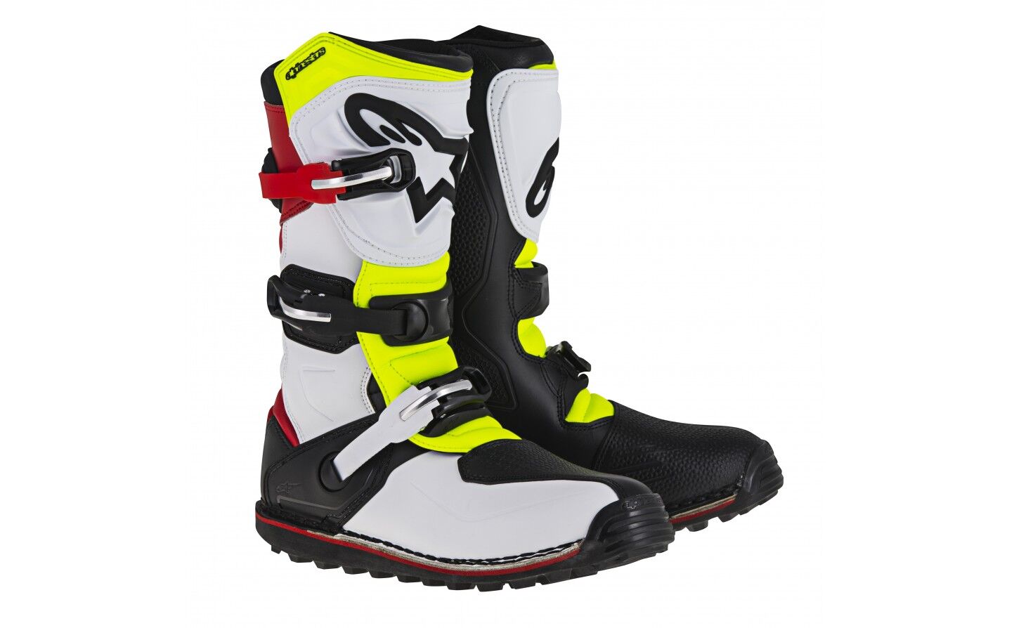 Botas Trial Alpinestars Tech-T Blanco Rojo Amarillo Fluor Negro  200401