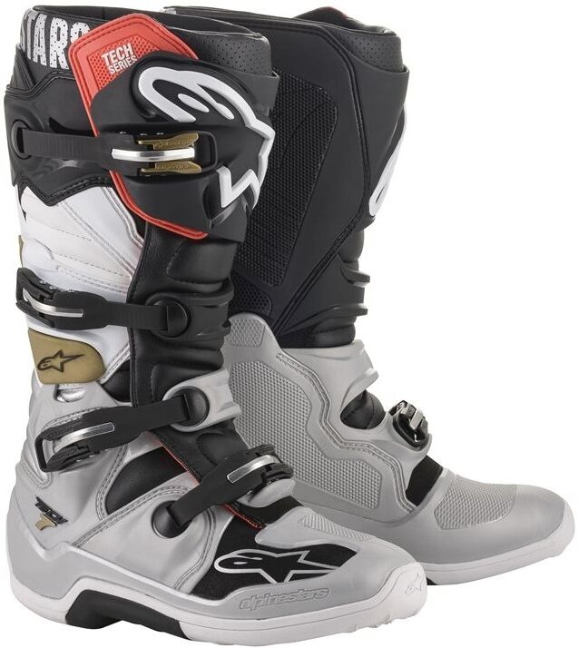 Botas motocross Alpinestars tech 7 negro plata blanco oro   2012014-1829