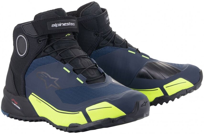 Zapatillas Alpinestars Cr-X Drystar Riding Negro Azul Amarillo Fluor  2611820-17