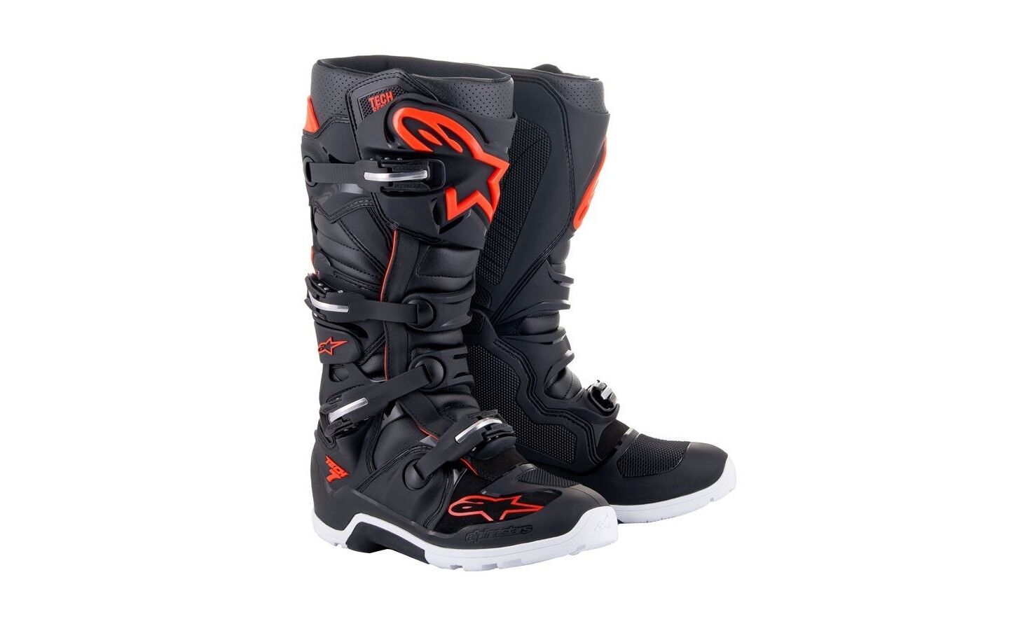 Botas Alpinestars Tech 7 Enduro Negro Rojo Fluor  2012114-1030