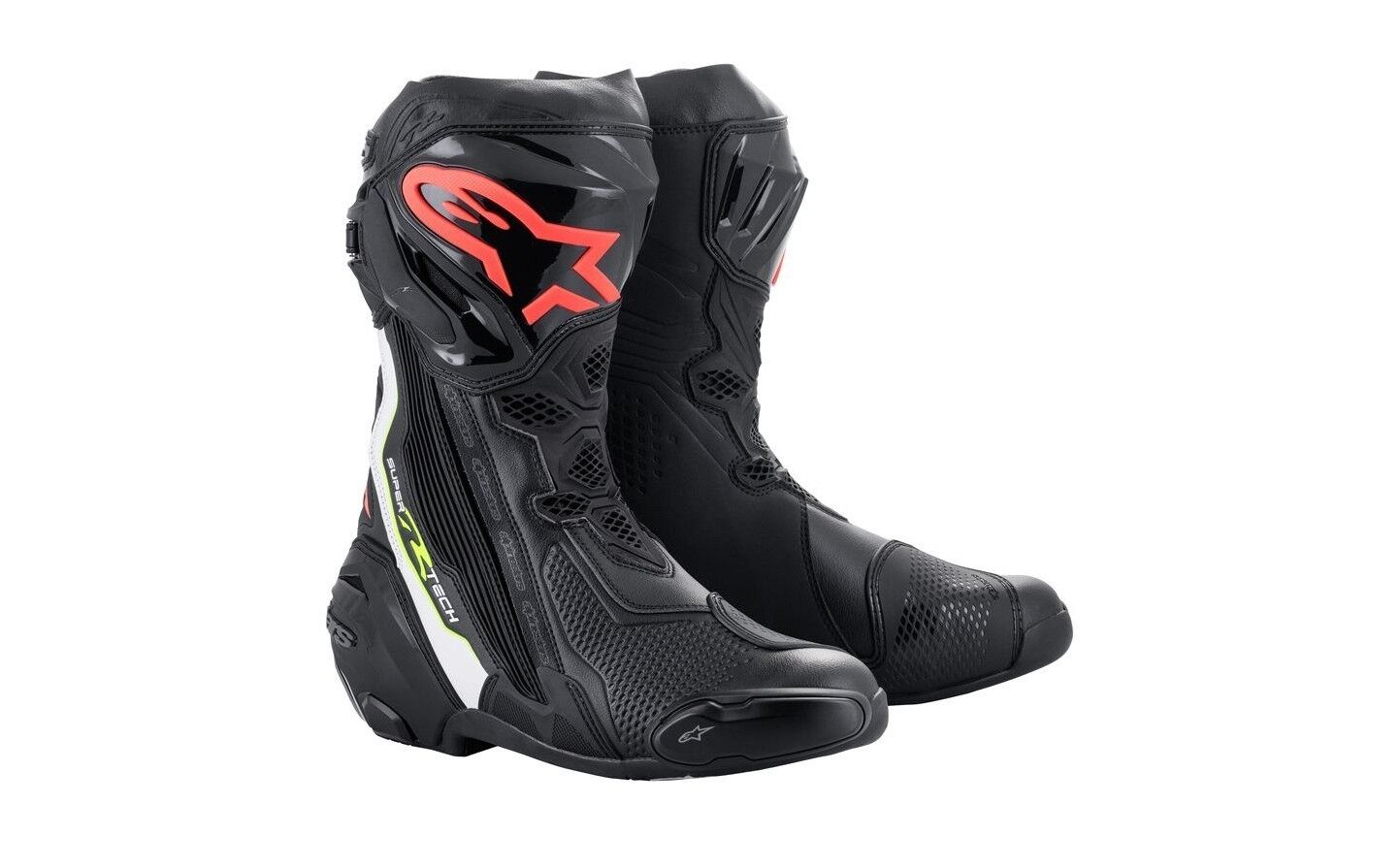 Botas Alpinestars Supertech R Negro Blanco Rojo Amarillo  2220021-1236