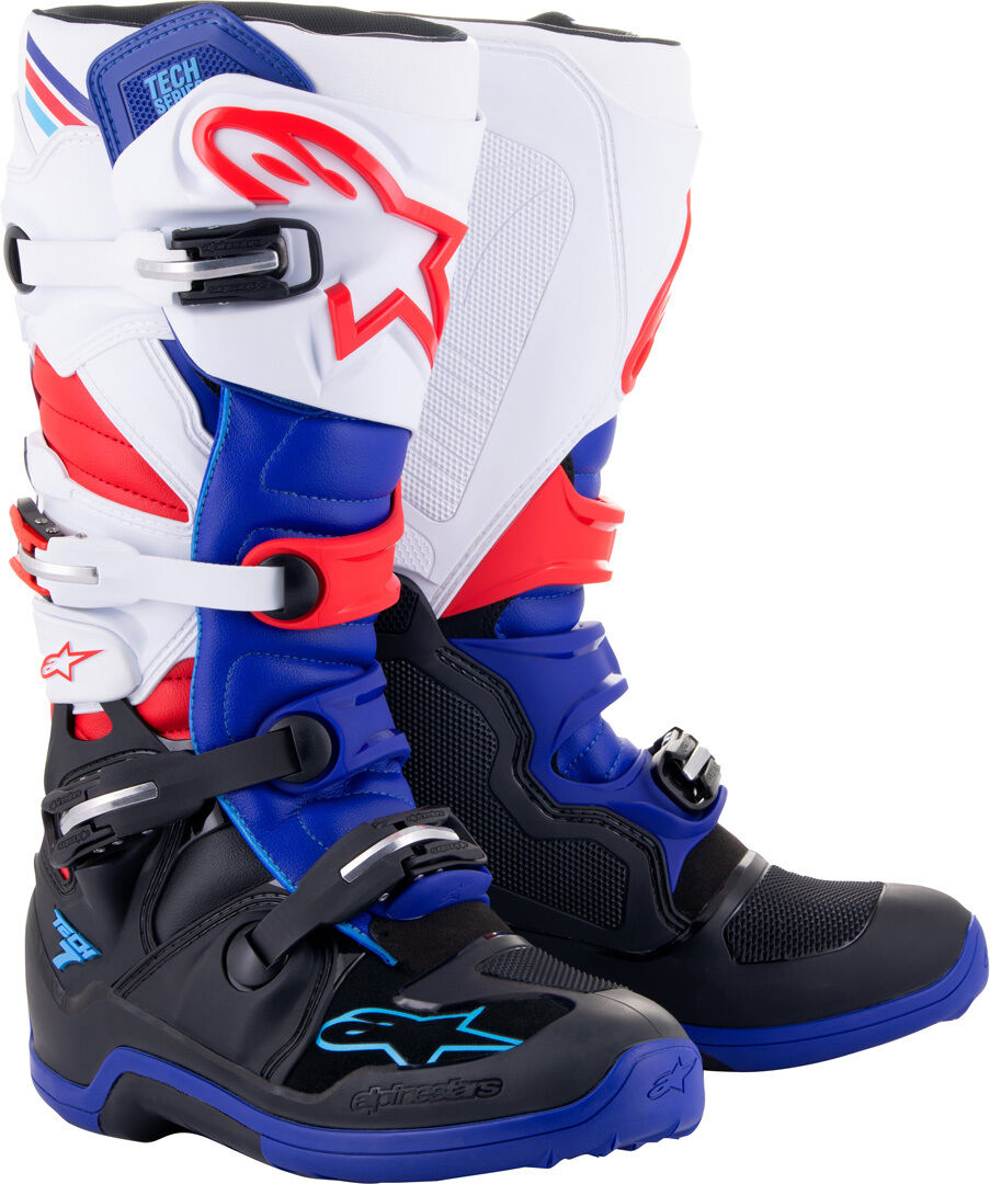 Alpinestars Tech 7 Botas de motocross - Negro Blanco Azul (40 41)