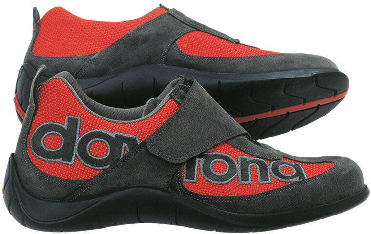 Daytona Moto Fun Zapatos de motocicleta - Gris Rojo (39)