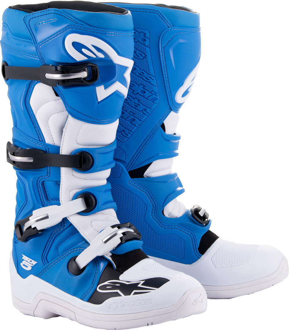 Alpinestars Tech 5 Botas de Motocross - Blanco Azul (44 45)