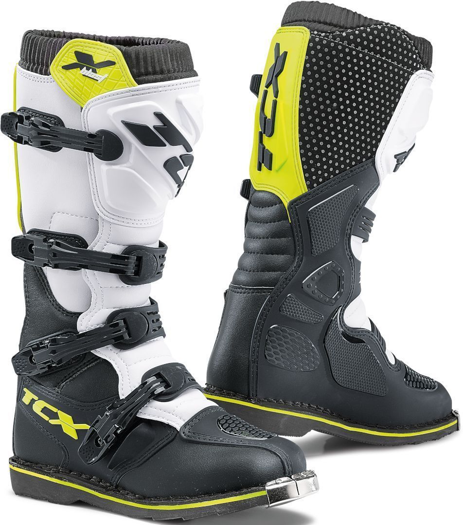 TCX X-Blast Botas de Motocross - Negro Blanco Amarillo (40)