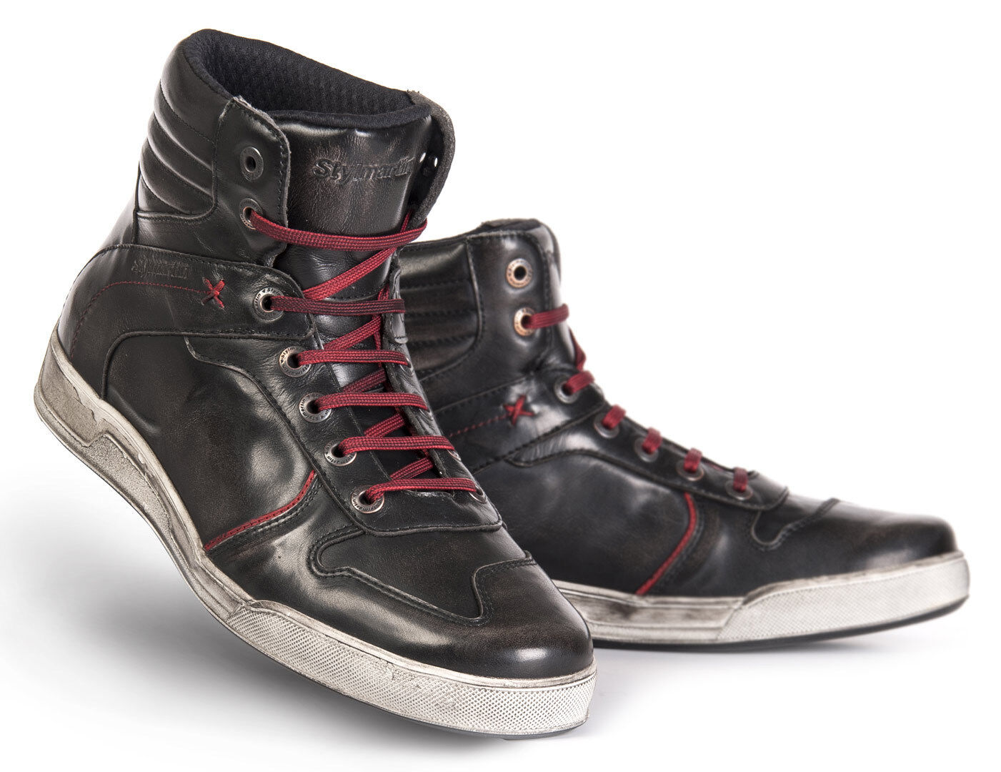 Stylmartin Iron Zapatos de motocicleta - Negro Rojo (41)